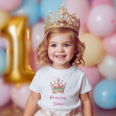 カスタムネーム プリンセス クラウン ベビーボディスーツ