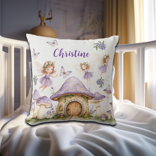 カスタムネーム マジックフェアリーズ パープルガーデン クッション
