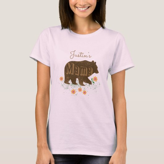 カスタムネーム ママベア Tシャツ (正面)