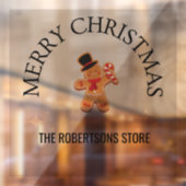 カスタムネーム メリークリスマス ソフトなジンジャーマン 灰色 ウィンドウサイン (シート2)