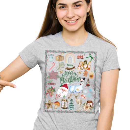 カスタムネーム メリークリスマス Tシャツ