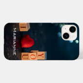 カスタムネーム ラブ 写真 パーソナライズ Case-Mate iPhoneケース (裏面 (横))