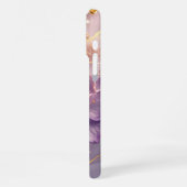 カスタムネーム ラベンダー フラワー ゴールド 名入れ iPhoneケース (左側面)