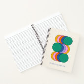 カスタムネーム レトロ モダン ジオメトリック アート カバー ノートブック (内部)