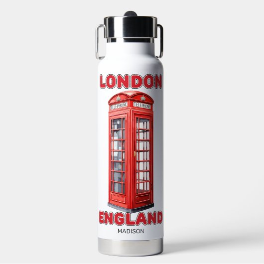 カスタムネーム ロンドン イングランド ウォーターボトル (正面)