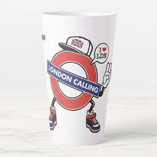 カスタムネーム ロンドン・コーリング カフェラテマグ (正面)