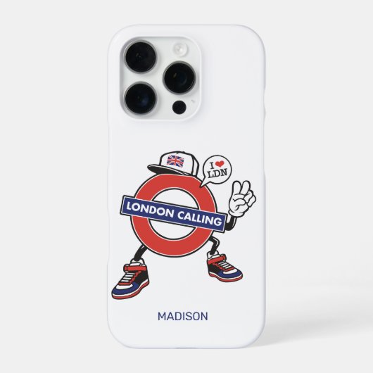 カスタムネーム ロンドン・コーリング iPhoneケース (裏面)