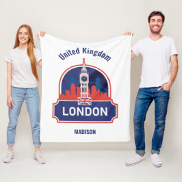 カスタムネーム ロンドン フリースブランケット