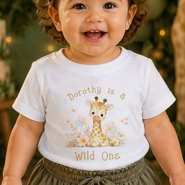 カスタムネーム ワイルドワン 1歳の誕生日 ベビーTシャツ