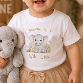 カスタムネーム ワイルドワン 1歳の誕生日 女の子Tシャツ ベビーTシャツ