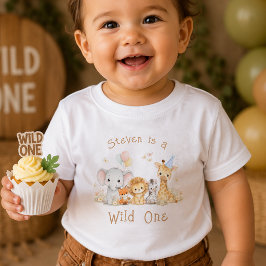 カスタムネーム ワイルドワン 1歳の誕生日 赤ちゃん 男の子 シャツ