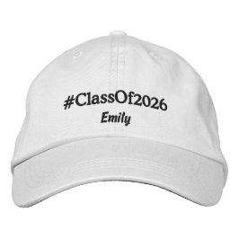 カスタムネーム 卒業生 2026 ハッシュタグ 刺繍入りキャップ