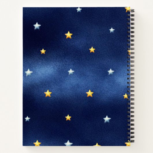 カスタムネーム 宇宙飛行士 宇宙プレーン 学校に戻る ノートブック (裏面)