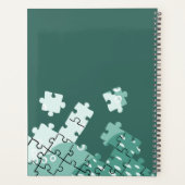 カスタムネーム 年 Puzzle pieces グリーンプランナー プランナー手帳 (裏面)
