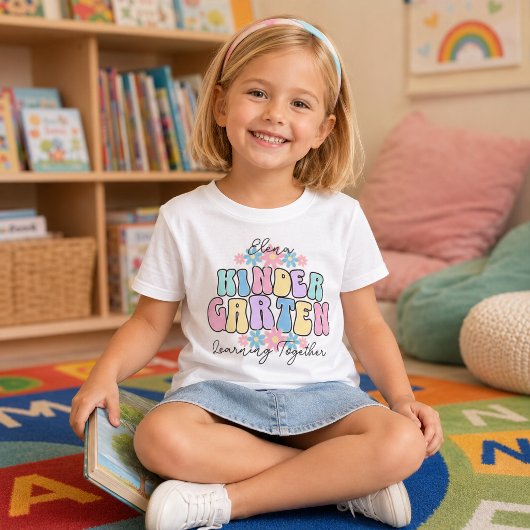カスタムネーム 幼稚園 一緒に学ぼう レトロ Tシャツ