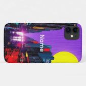 カスタムネーム 懐かし都市の雨景 iPhoneケース Case-Mate iPhoneケース (裏面(横))