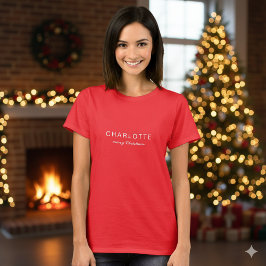 カスタムネーム 楽しい メリークリスマス 女性 Tシャツ