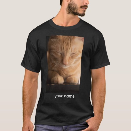 カスタムネーム 猫 Tシャツ (正面)