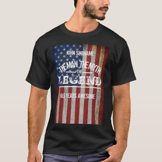 カスタムネーム 男 神話 伝説 Tシャツ (正面)
