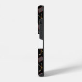 カスタムネーム 黒ホッケーパターン iPhoneケース (左側面)