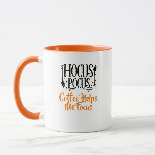 カスタムネーム『Hocus Pocus Coffee Helps me Focus』 マグカップ (左)