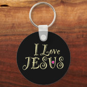 カスタムネーム「I Love Jesus」クリスチャン名言 キーホルダー (正面)