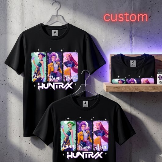 カスタムネーム K-POP アニメ ガールズ スクワッド Tシャツ