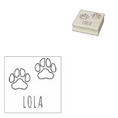 カスタムネーム Lola 肉球アウトライン スタンプ (押印)