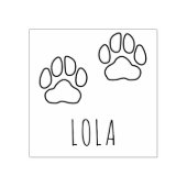 カスタムネーム Lola 肉球アウトライン スタンプ (インプリント)