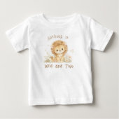 カスタムネーム Wild and Two 2歳の誕生日ベビーTシャツ ベビーTシャツ (正面)