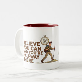 カスタムネームBelieve You Canボーイズモチベーションマグ ツートーンマグカップ