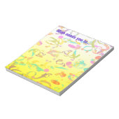 カスタムノートイエログラデーションカラフル紙吹雪トス ノートパッド (回転)