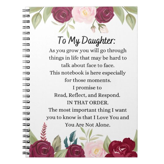 カスタムノート |娘への手紙 ノートブック (正面)