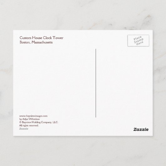 カスタムハウスクロックタワー ポストカード (裏面)