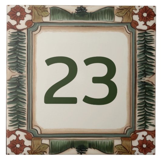 カスタムハウスナンバーサインプラークフォレストウッドランド タイル (正面)