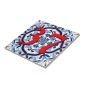 カスタムハウスナンバーブルー華美フローラシチリア タイル (側面)