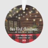 カスタムハウスフォトファーストクリスマスニューホームファミリー名 オーナメント (正面)