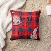 カスタムハグ&キス格言バッファロープレイドバレンタイン クッション (ブランケット)