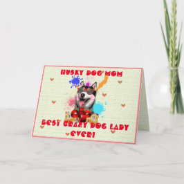 カスタムハスキーの母最高の犬の犬の熱狂する女性のカード サンキューカード