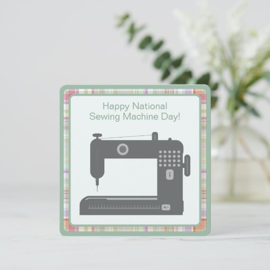 カスタムハッエレガントプ裁縫マシンデイDIYアート シーズンカード (スタンド正面)