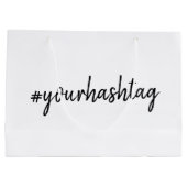 カスタムハッシュタグ |ミニマモダンリストスタイリッシュシンプル ラージペーパーバッグ (裏面)