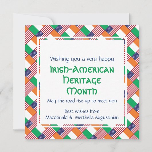 カスタムハッピーアイリッシュアメリカ伝統月 シーズンカード (正面)