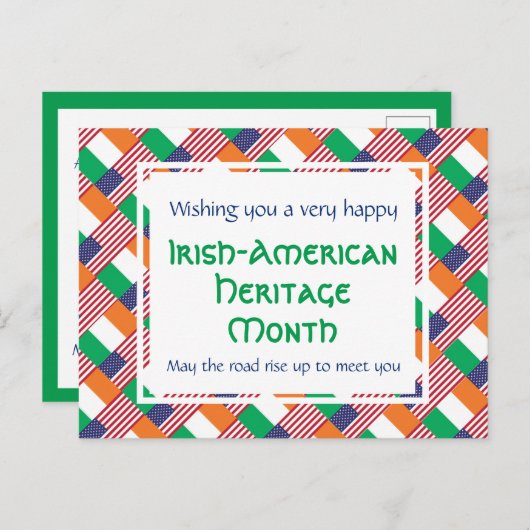 カスタムハッピーアイリッシュアメリカ伝統月 シーズンポストカード (正面/裏面)