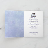 カスタムハッピーアニバーサリースウィートブルーロブバード カード (内部)