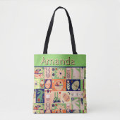 カスタムハッピーイースターコラージュカラフル トートバッグ (正面)