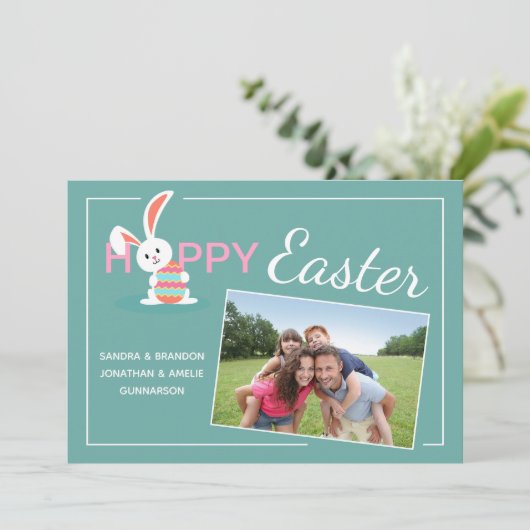 カスタムハッピーイースターバニーイースター シーズンカード (スタンド正面)