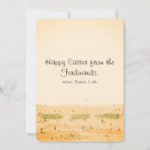 カスタムハッピーイースターバンニ絵を描ーズのピンクの卵 シーズンカード (裏面)