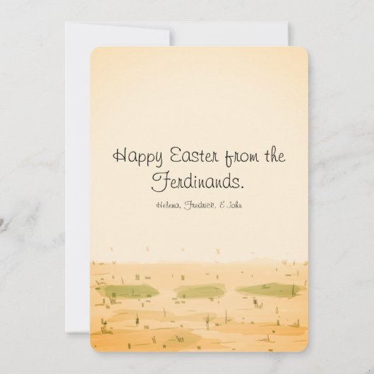 カスタムハッピーイースターバンニ絵を描ーズのピンクの卵 シーズンカード (裏面)