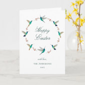 カスタムハッピーイースター カード (黄色い花)
