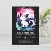 カスタムハッピーキャット誕生日 招待状 (スタンド正面)